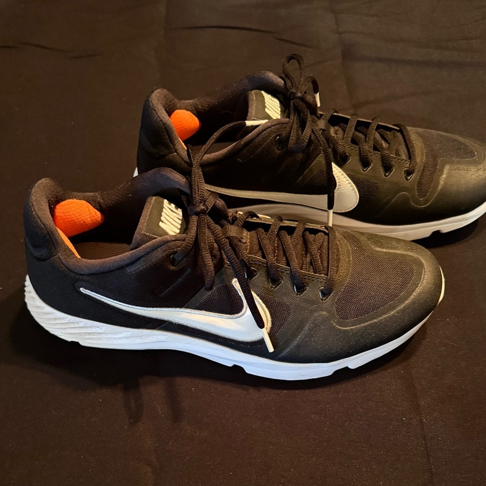 Nike Alpha Huarache Varsity Turf Baseball Shoes Black White Orange Men’s 11.5 - Picture 2 of 6
